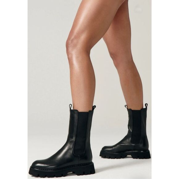 Black Leather Women's Boots - Picture 2 of 13